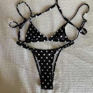 Zaful Black and White Polka Dot Bikini
